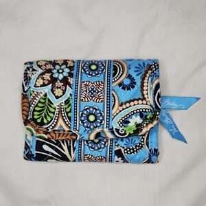 Vera Bradley Small Fold Over Blue Paisley Wallet
